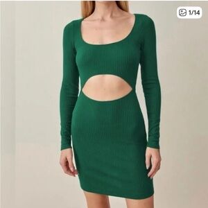 Reformation Emerald Long Sleeve Dress